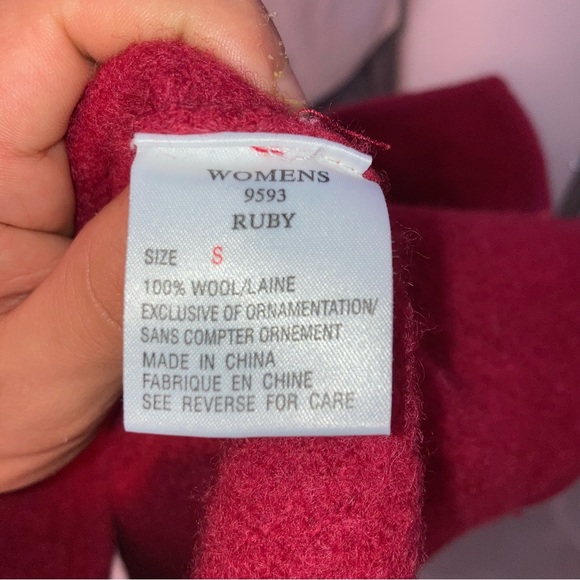 Woolrich 100% wool red zip up sweater vest - Picture 6 of 7